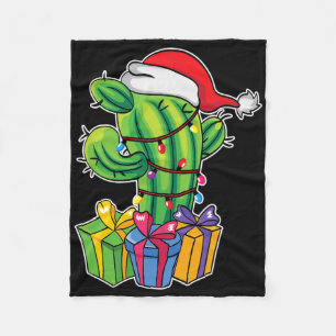Cactus Tree With Presents - Mexican Christmas In J Fleece Blanket