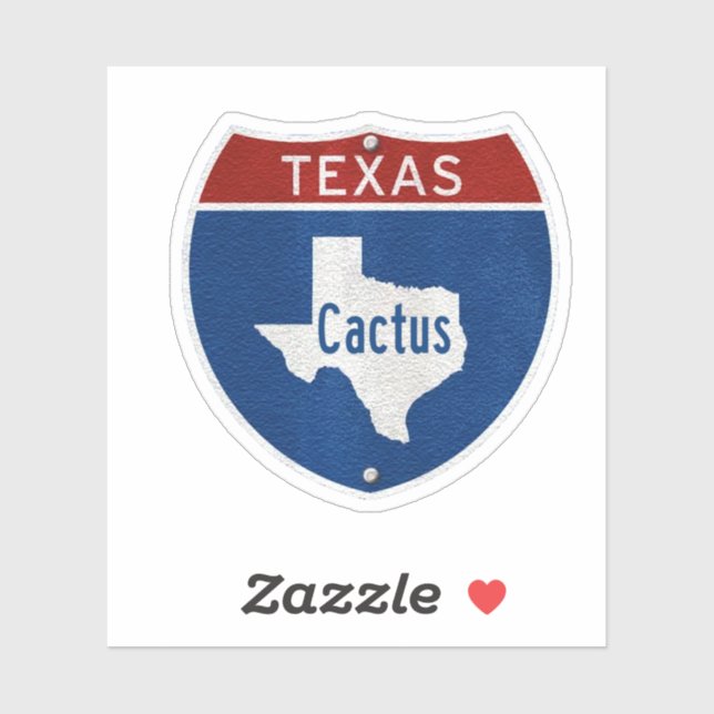 Cactus TX Road Sign (Sheet)