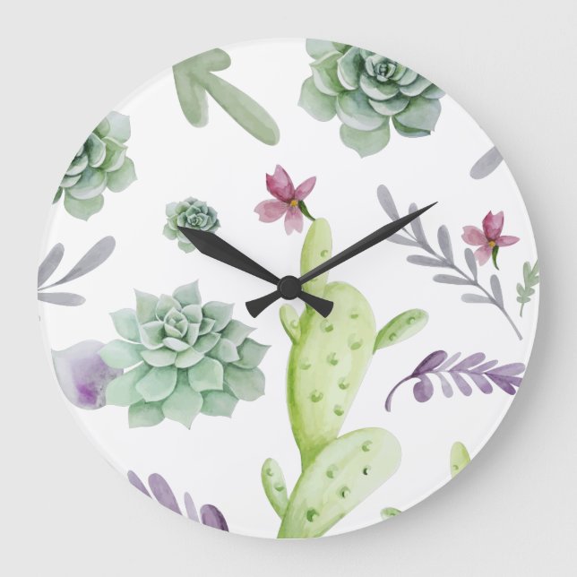 Cactus Variety Large Clock (Front)