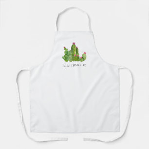 Cactus Watercolor Art Desert Southwest LOCATION Apron