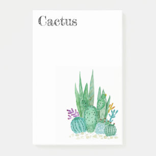 Cactus watercolor cacti flowers floral desert illu post-it notes