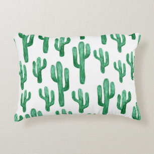 Cactus watercolor: hand-drawn illustration decorative cushion