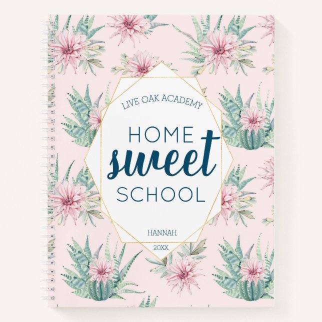 Cactus Watercolor Homeschool Notebook Journal (Front)