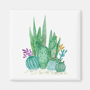 Cactus, watercolor magnet