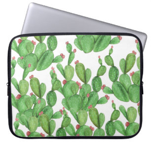 Cactus Watercolor: Seamless Pattern Background Laptop Sleeve