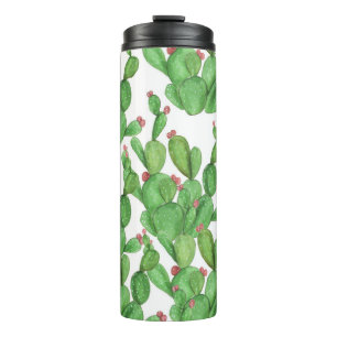 Cactus Watercolor: Seamless Pattern Background Thermal Tumbler