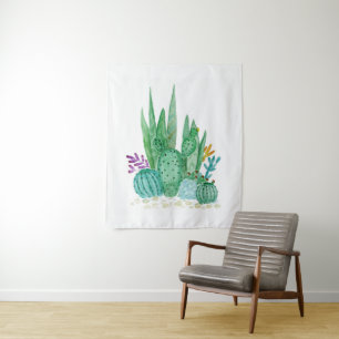 Cactus, watercolor tapestry