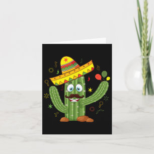 Cactus Wearing Sombrero Mexican Fiesta Cinco De Ma Card
