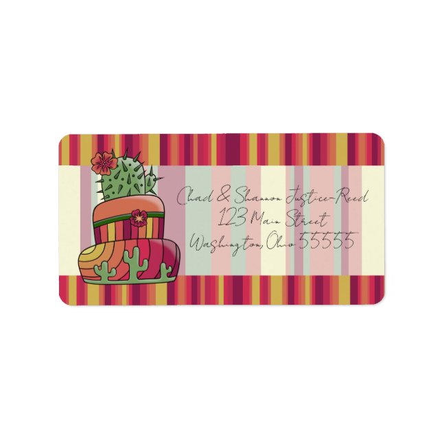 Cactus Wedding Cake Label (Front)