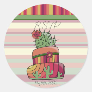 Cactus Wedding "RSVP" Sticker