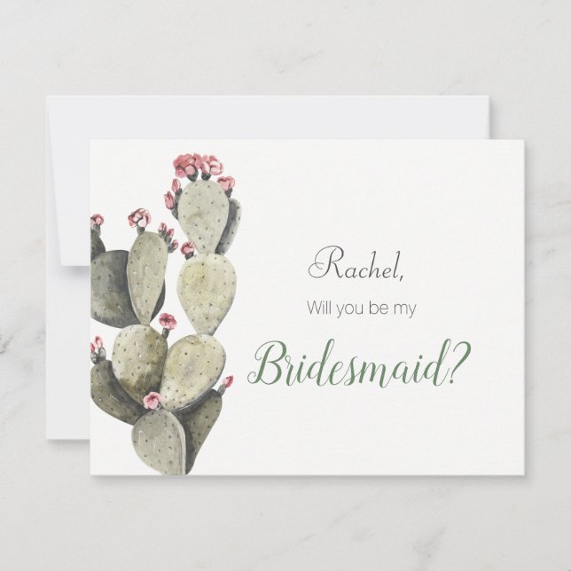 Cactus Will You Be My Bridesmaid Card (Front)