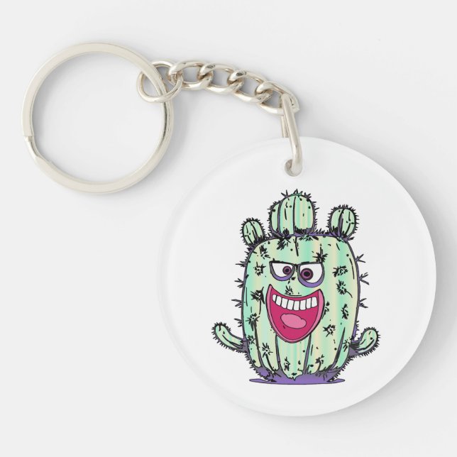 Cactus with attitude key ring (Front)