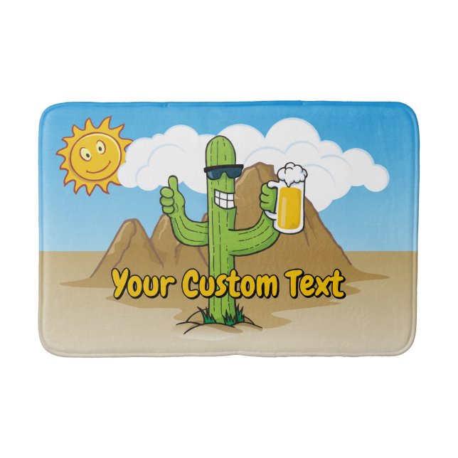 Cactus with Beer Bath Mat (Front)