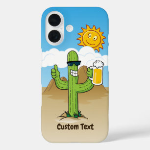 Cactus with Beer iPhone 16 Case