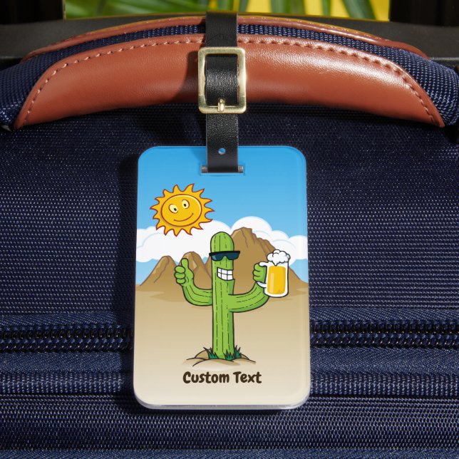 Cactus with Beer Luggage Tag (Front Insitu 2)