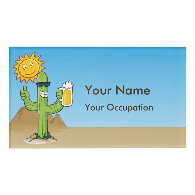 Cactus with Beer Name Tag (Front)