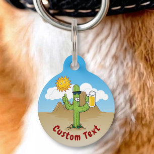Cactus with Beer Pet Tag