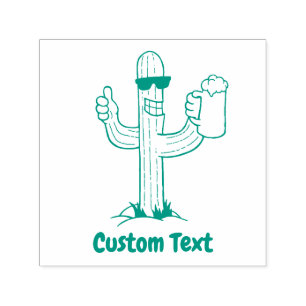 Cactus with Beer Self-inking Stamp