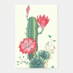Cactus With Flowers Post-it Notes