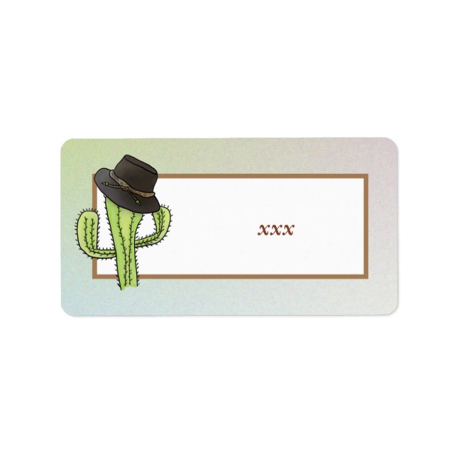 Cactus with hat label (Front)