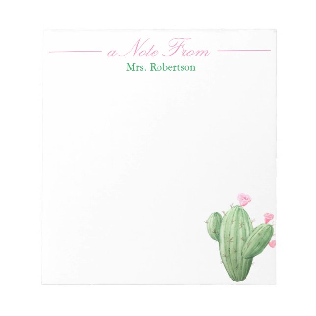 Cactus with White Background Notepad (Front)
