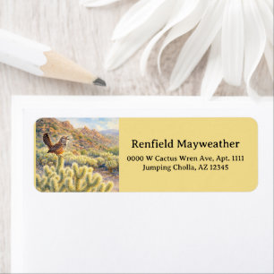 Cactus Wren Arizona State Bird Sonoran Desert Return Address Label