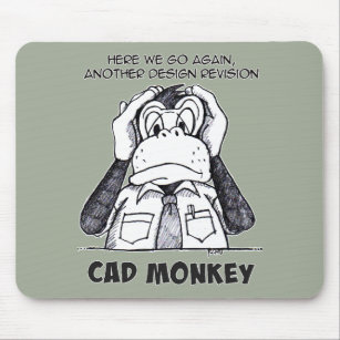 CAD Monkey Hear No Evil Mousepad