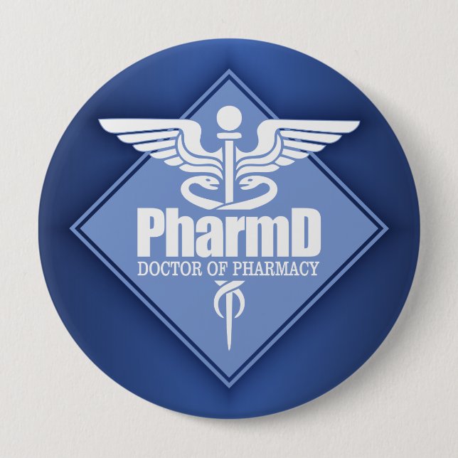 Cad PharmD (diamond) 10 Cm Round Badge (Front)