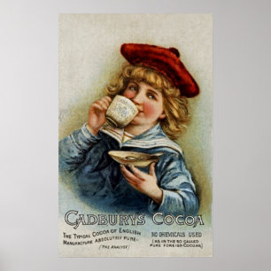 Cadbury’s ~ Cocoa Drinking Chocolate ~ UK 1890 Poster