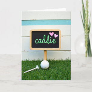 Caddie Golf Chalkboard Friend Card