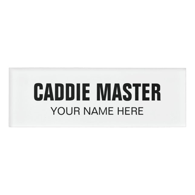 Caddie Master name badge tag for golf assistant (Front)