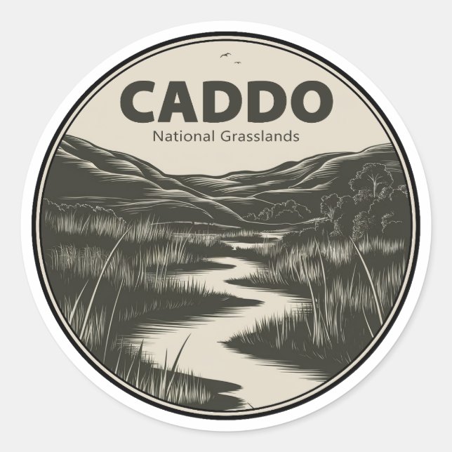 Caddo National Grasslands Texas Stream Classic Round Sticker (Front)