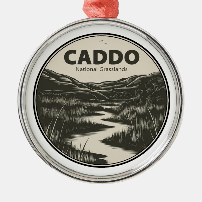 Caddo National Grasslands Texas Stream Metal Ornament (Front)