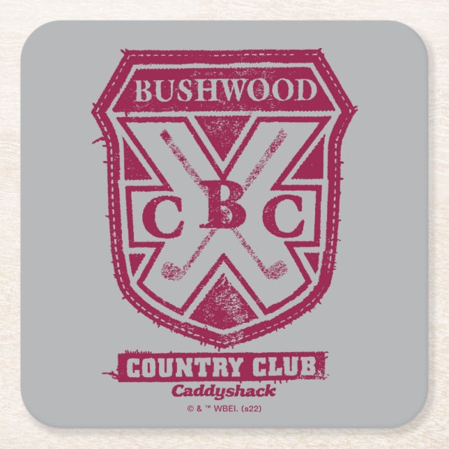 Caddyshack | Bushwood Country Club Crest Square Paper Coaster (Front)