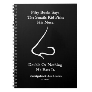 Caddyshack Fifty Bucks Says Notebook