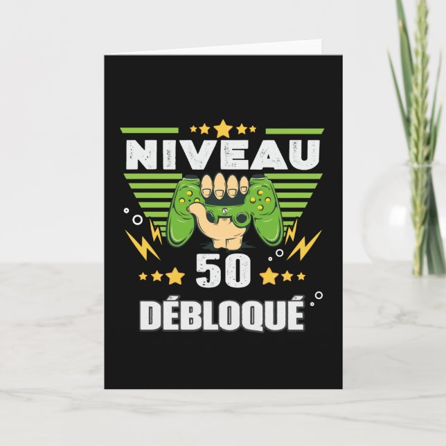 Cadeau 50 ans Anniversaire Gamer Niveau 50 Card (Front)