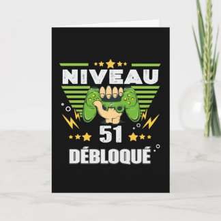 Cadeau 51 ans Anniversaire Gamer Niveau 51 Card