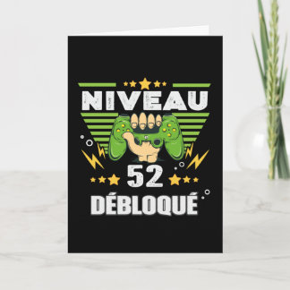 Cadeau 52 ans Anniversaire Gamer Niveau 52 Card