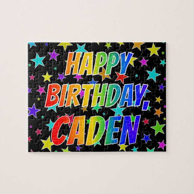 "CADEN" First Name, Fun "HAPPY BIRTHDAY" Jigsaw Puzzle (Horizontal)