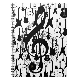 Caderno espiral musical com clave de sol notebook