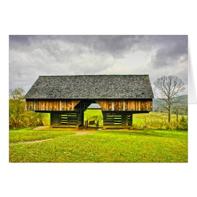 Cades Cove Cantilever Barn Tipton Place Smokies (Front Horizontal)