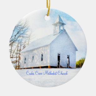 Cades Cove Methodist Church Ornament - Winter