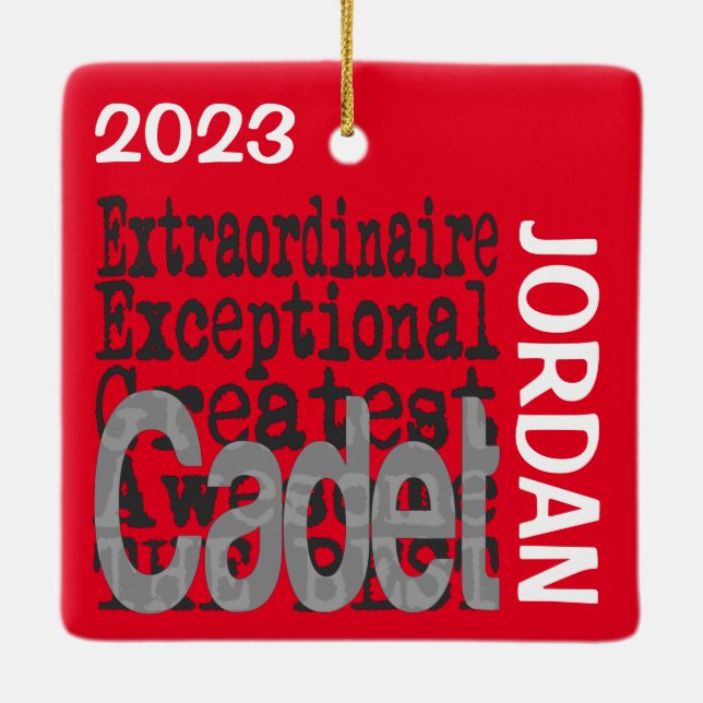 Cadet Extraordinaire CUSTOM Ceramic Ornament (Back)