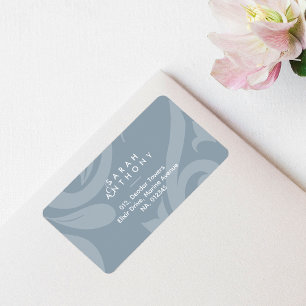 Cadet Grey Damask Classic Wedding Address Label