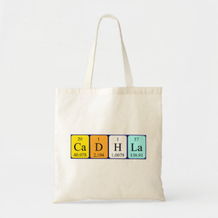 Cadhla periodic table name tote bag