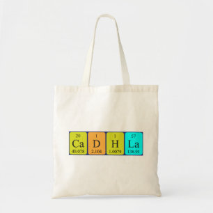 Cadhla periodic table name tote bag