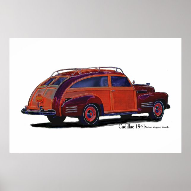 Cadillac 1941 Station Wagon / Woody Poster (Front)