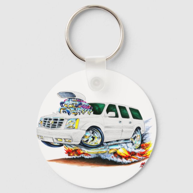 Cadillac Escalade White Truck Key Ring (Front)