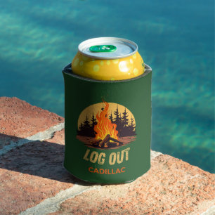 Cadillac Michigan Campfire Can Cooler