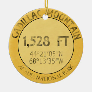 Cadillac Mountain Ceramic Ornament